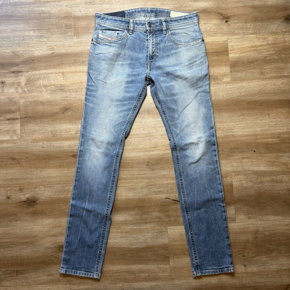 Diesel Thommer Jeans Men 29x32 Blue Slim Skinny Stretch Light Wash Denim 083AU